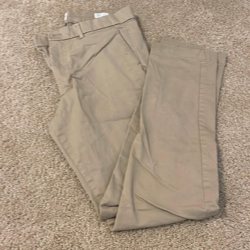 Khaki flat front pants